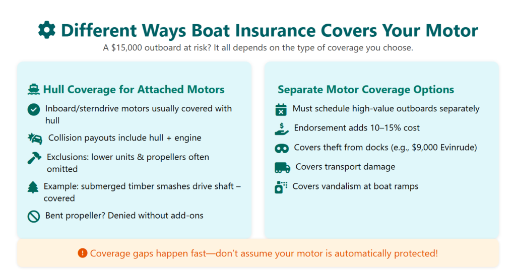 different ways boat insurance covers your motor