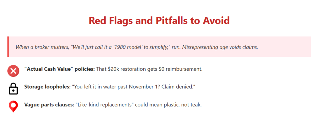 Boat Insurance for Older Boats: red flags