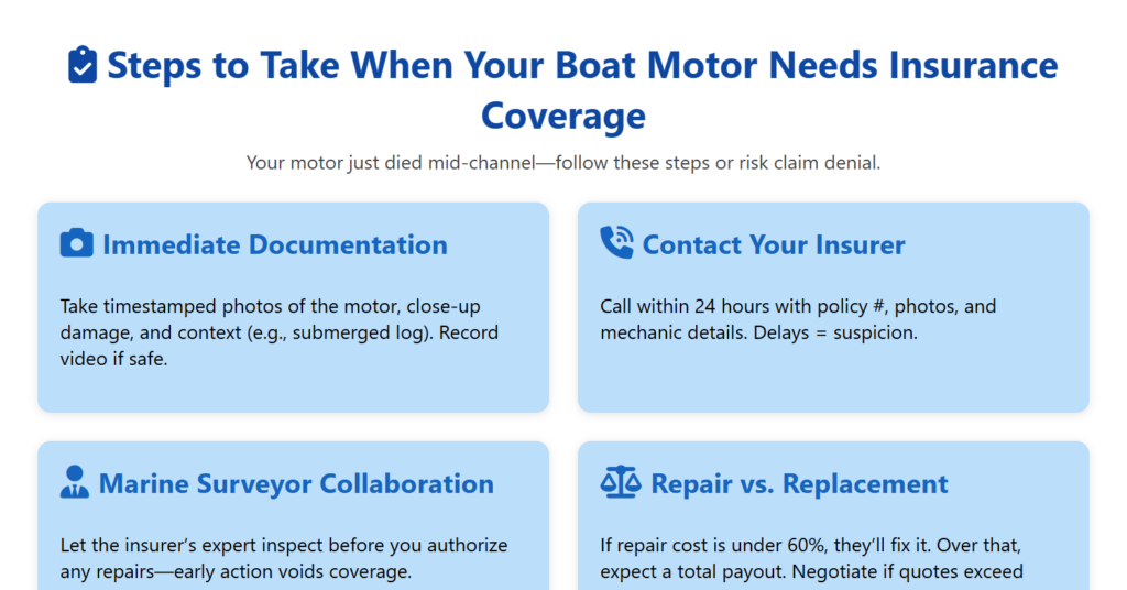 steps to take when your boat motor needs insurance coverage