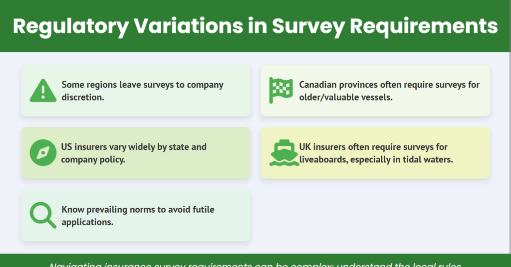 regulatory variations in survey requirements