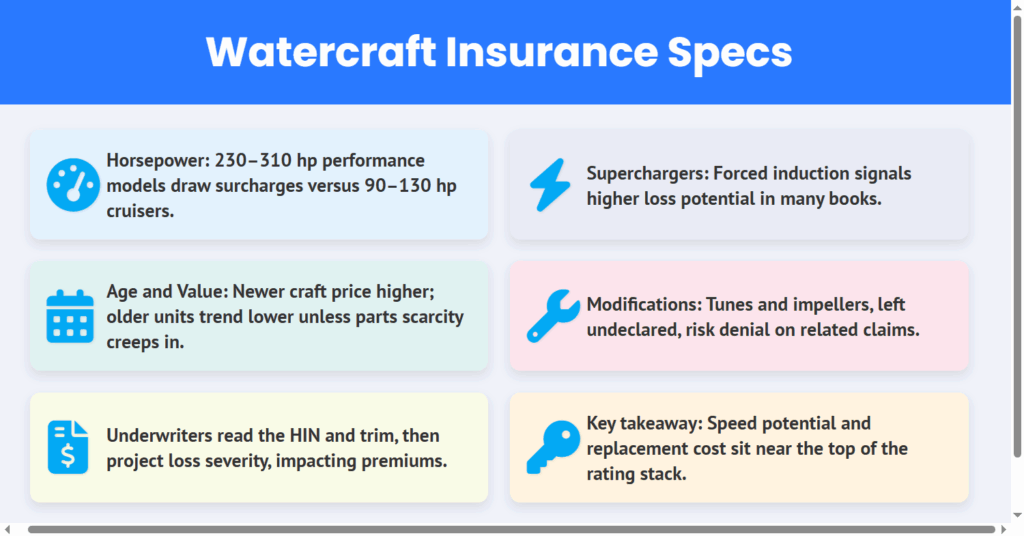 watercraft insurance specs