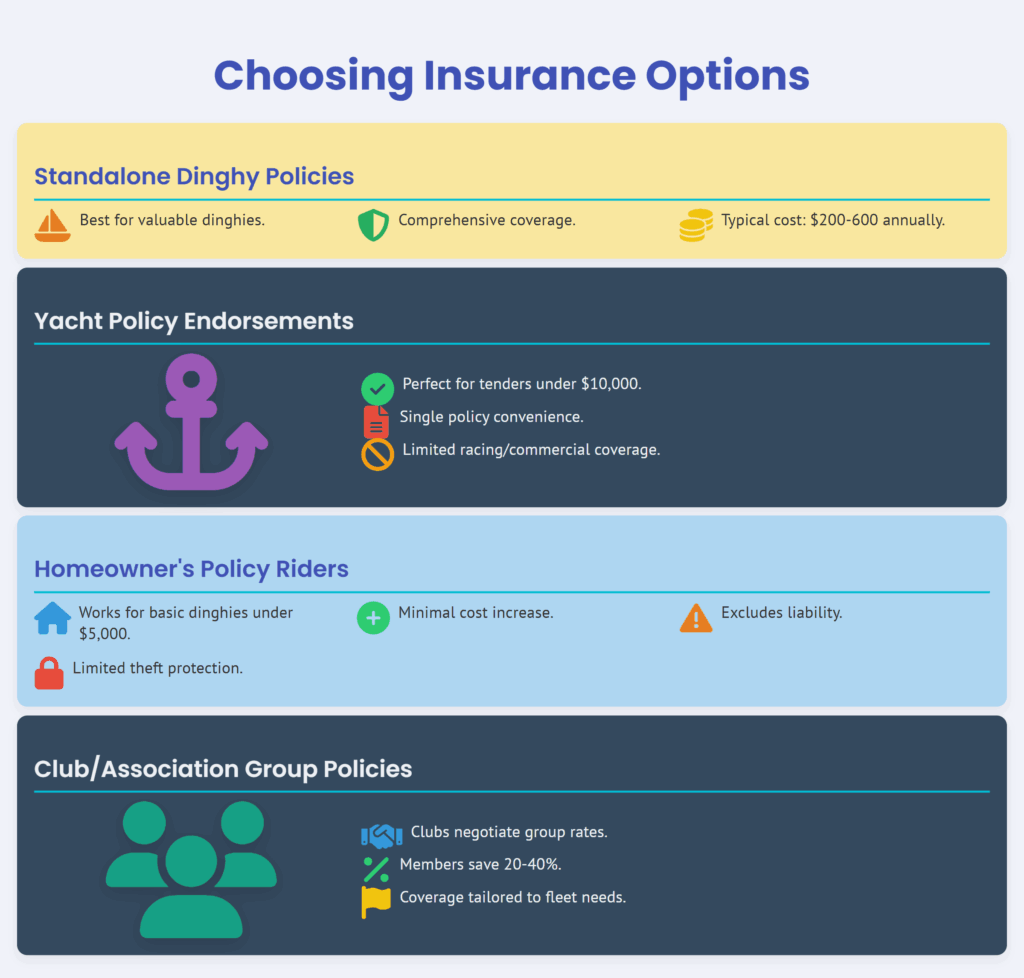 dinghy insurance - choosing insurance options