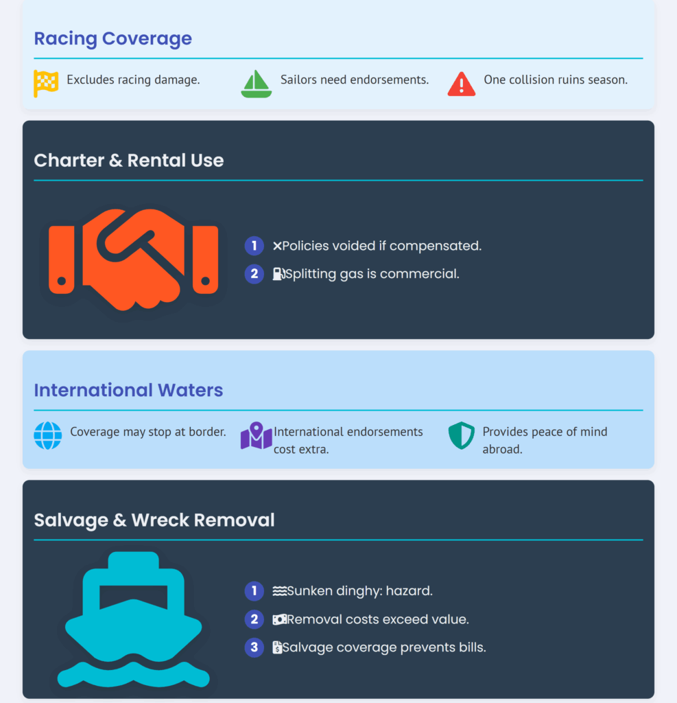 dinghy insurance - policy must address