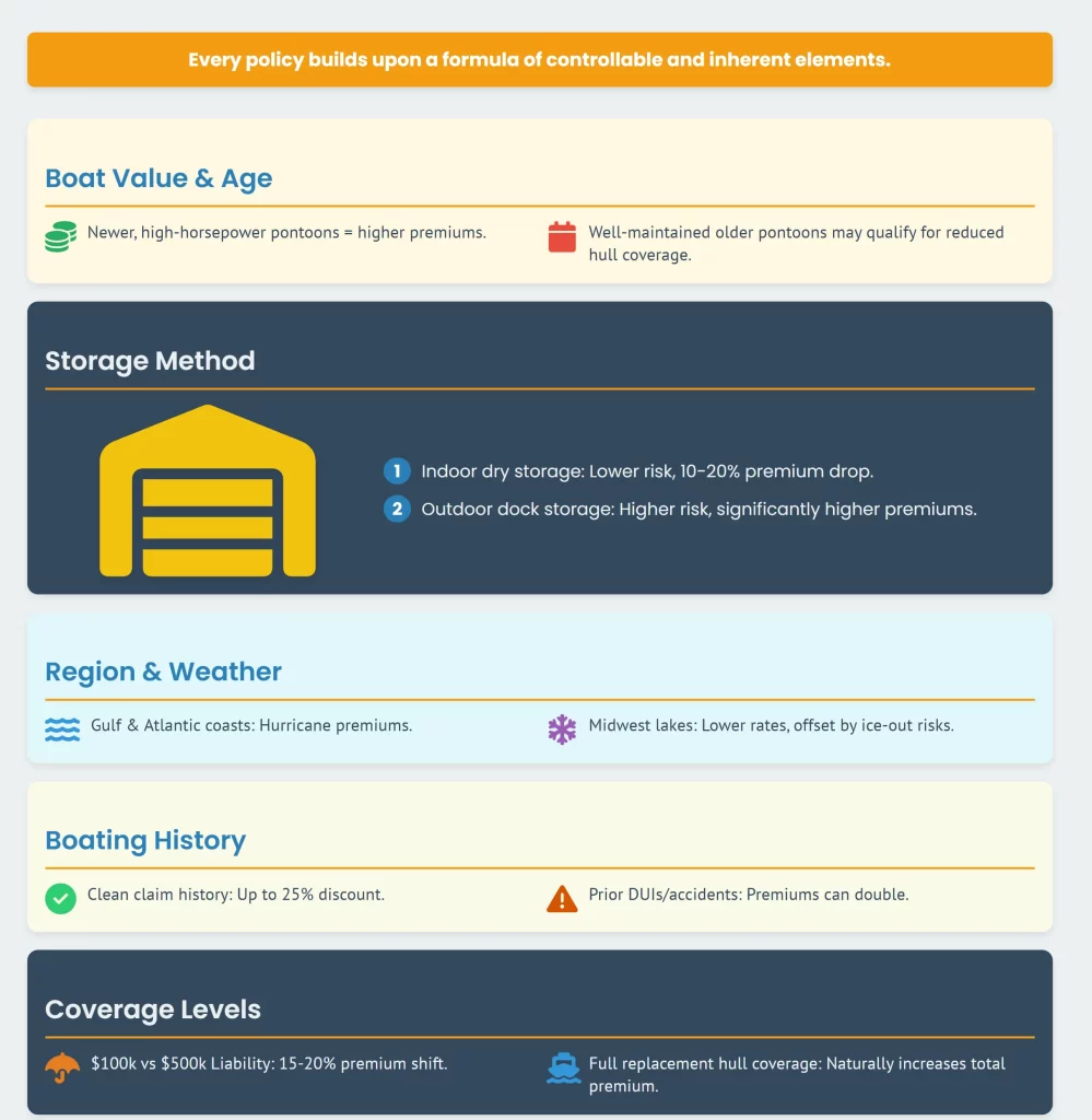 factors that shape your pontoon boat insurance premium