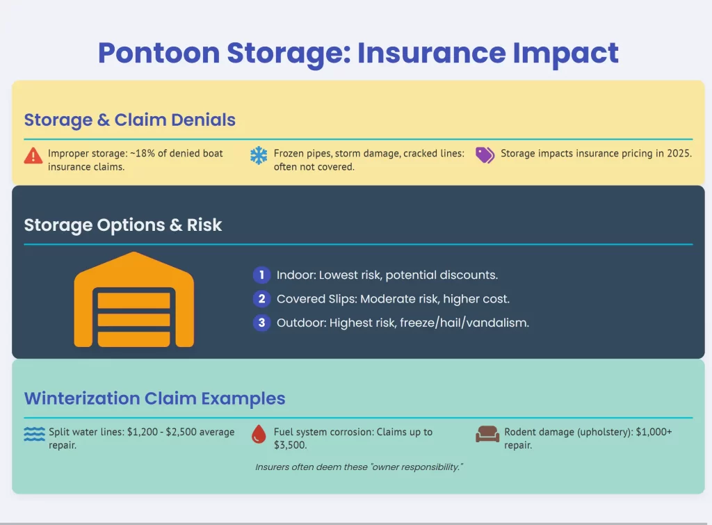how pontoon storage impacts insurance - infographic