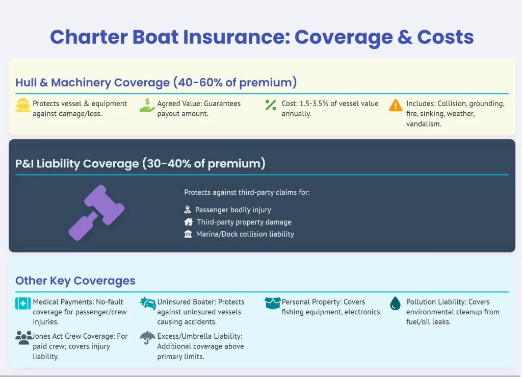 charter boat insurance coverage and costs