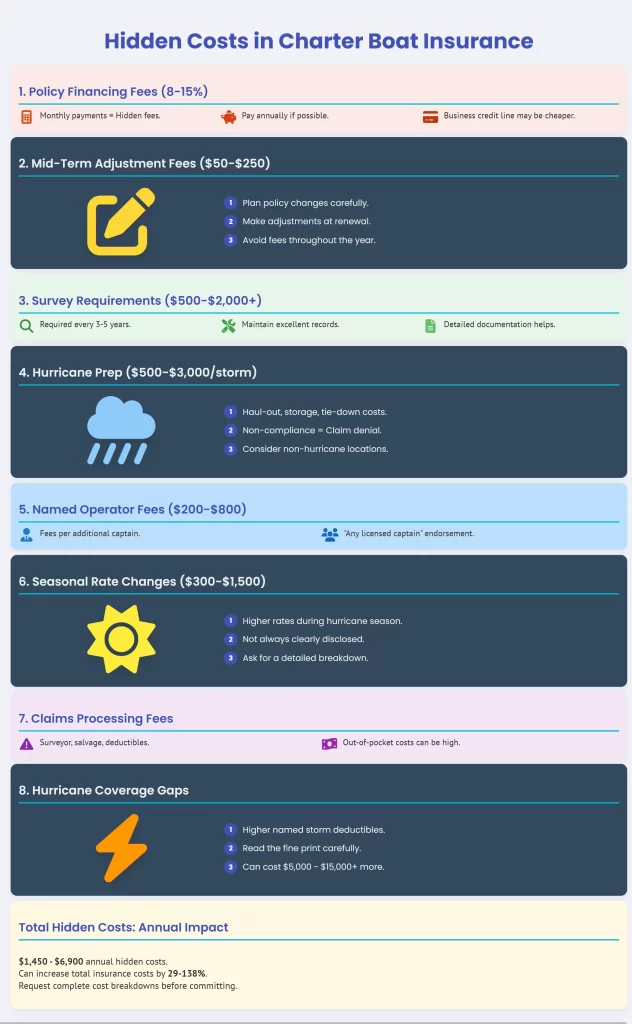 hidden costs in charter boat insurance infographic